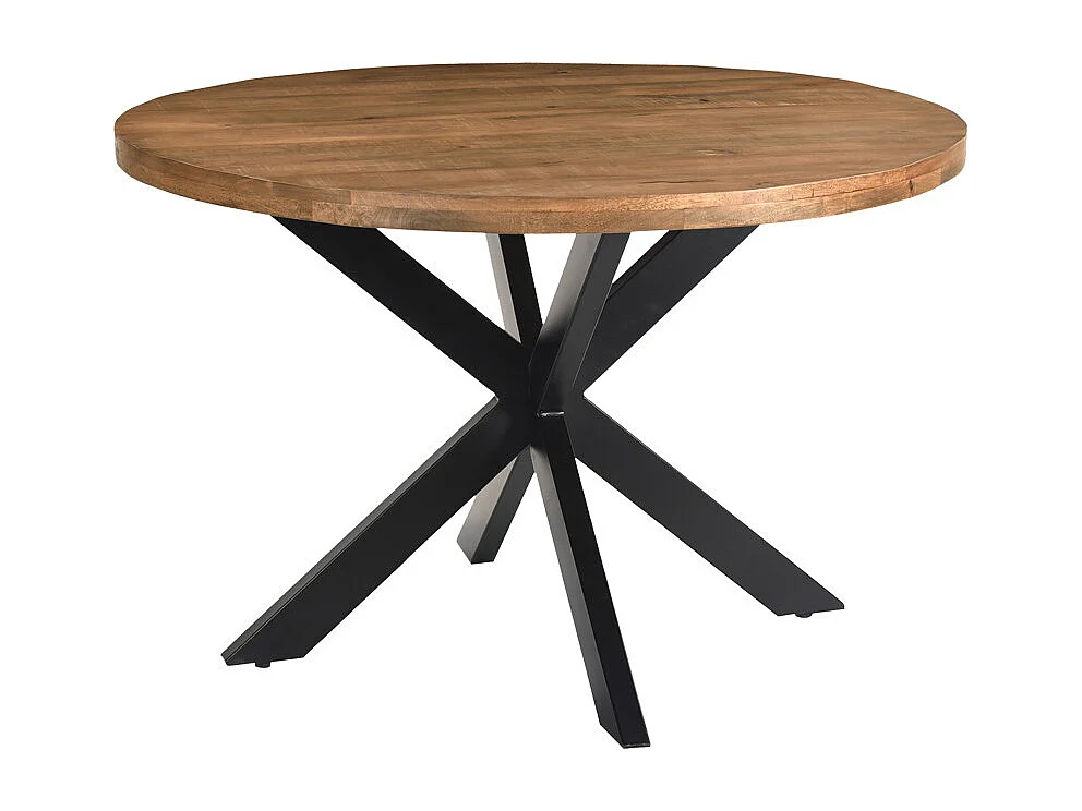 BARI-Table à manger Ronde 4 personnes D120 cm en bois massif