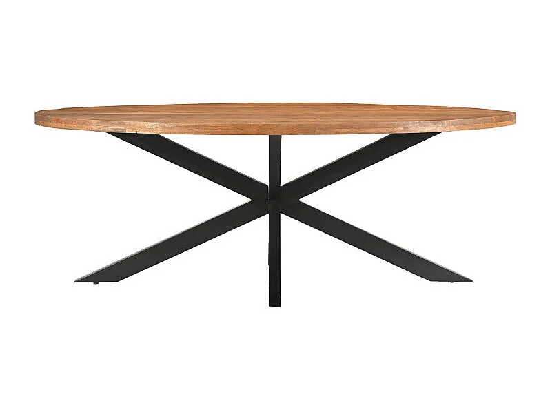 BARI-Table à manger Ovale 8/10 personnes 210 cm en bois massif