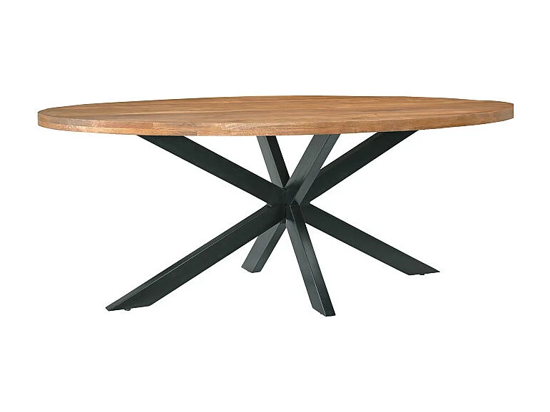 BARI-Table à manger Ovale 8/10 personnes 210 cm en bois massif