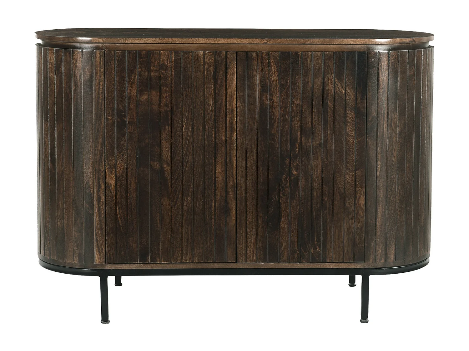 MENTON-Aparador de 115 cm en madera maciza marrón