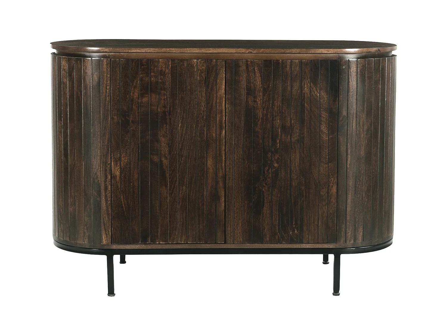 MENTON-Aparador de 115 cm en madera maciza marrón