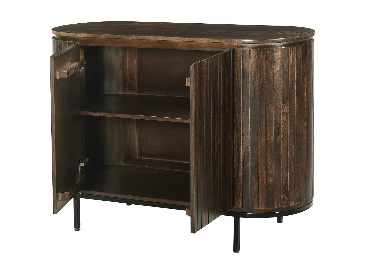 MENTON-Buffet 115 cm en bois massif brun