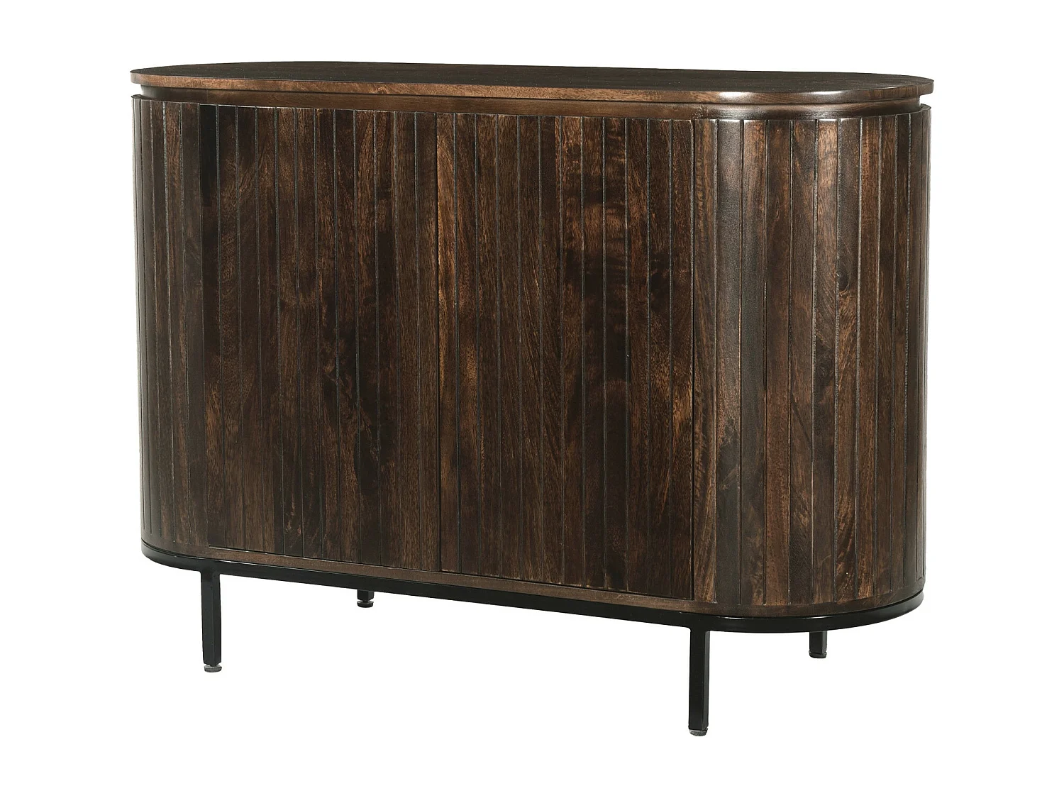 MENTON-Buffet 115 cm en bois massif brun