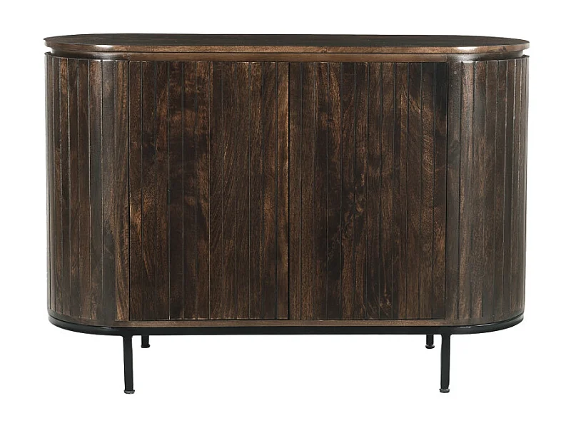 MENTON-Buffet 115 cm en bois massif brun