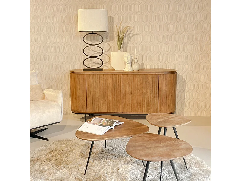 MENTON-Buffet 180 cm en bois massif