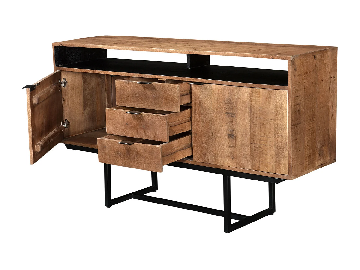 BILBAO-Aparador de 150 cm en madera maciza y metal