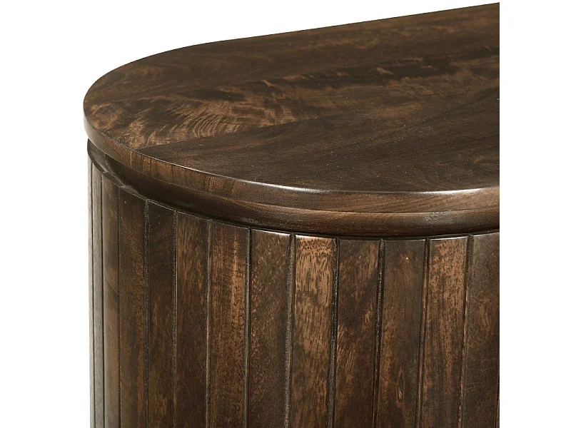 MENTON-Buffet 180 cm en bois massif brun