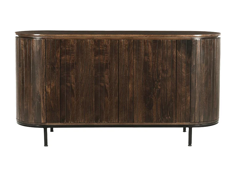 MENTON-Buffet 180 cm en bois massif brun