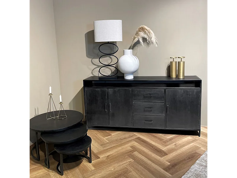 UZES-Buffet 180 cm en bois massif et métal