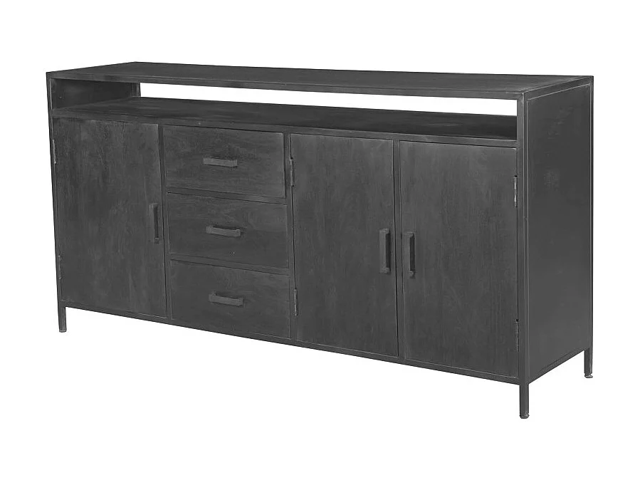 UZES-Buffet 180 cm en bois massif et métal