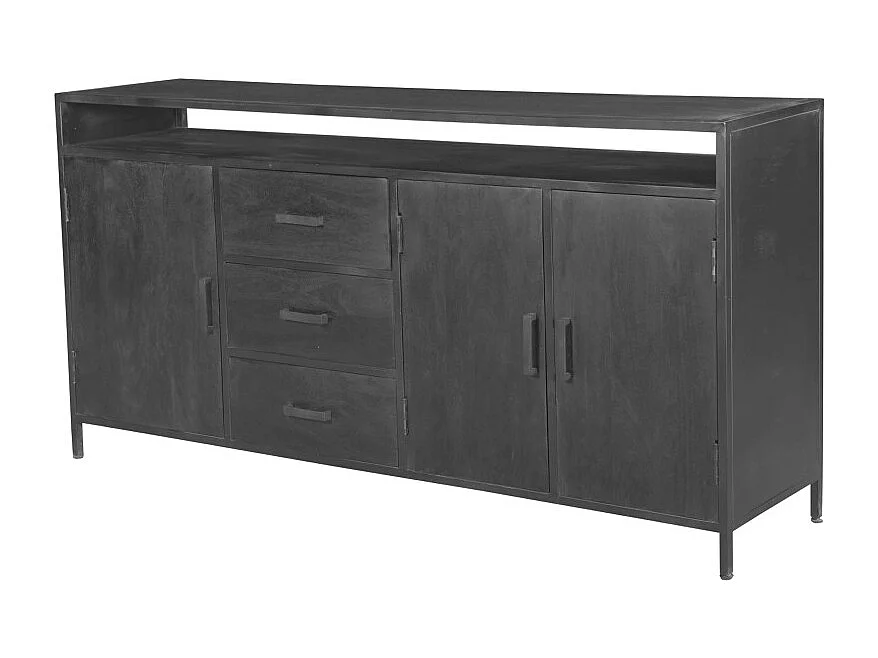 UZES-Buffet 180 cm en bois massif et métal