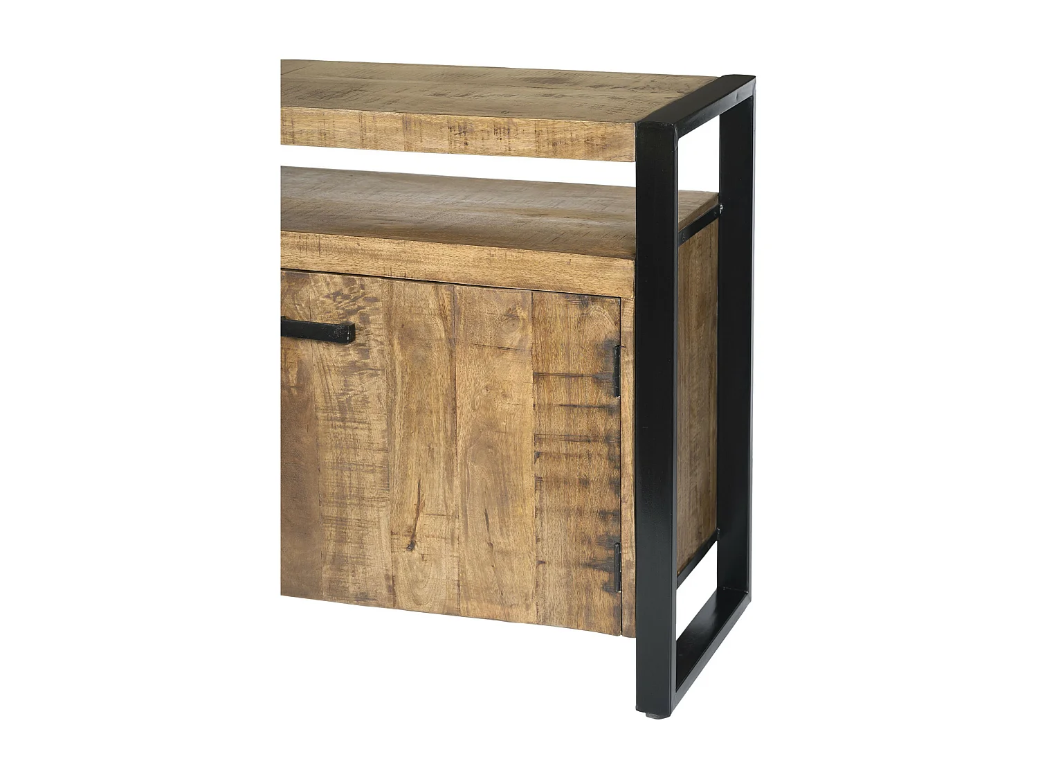 DACCA-Aparador de 180 cm en madera maciza y metal negro