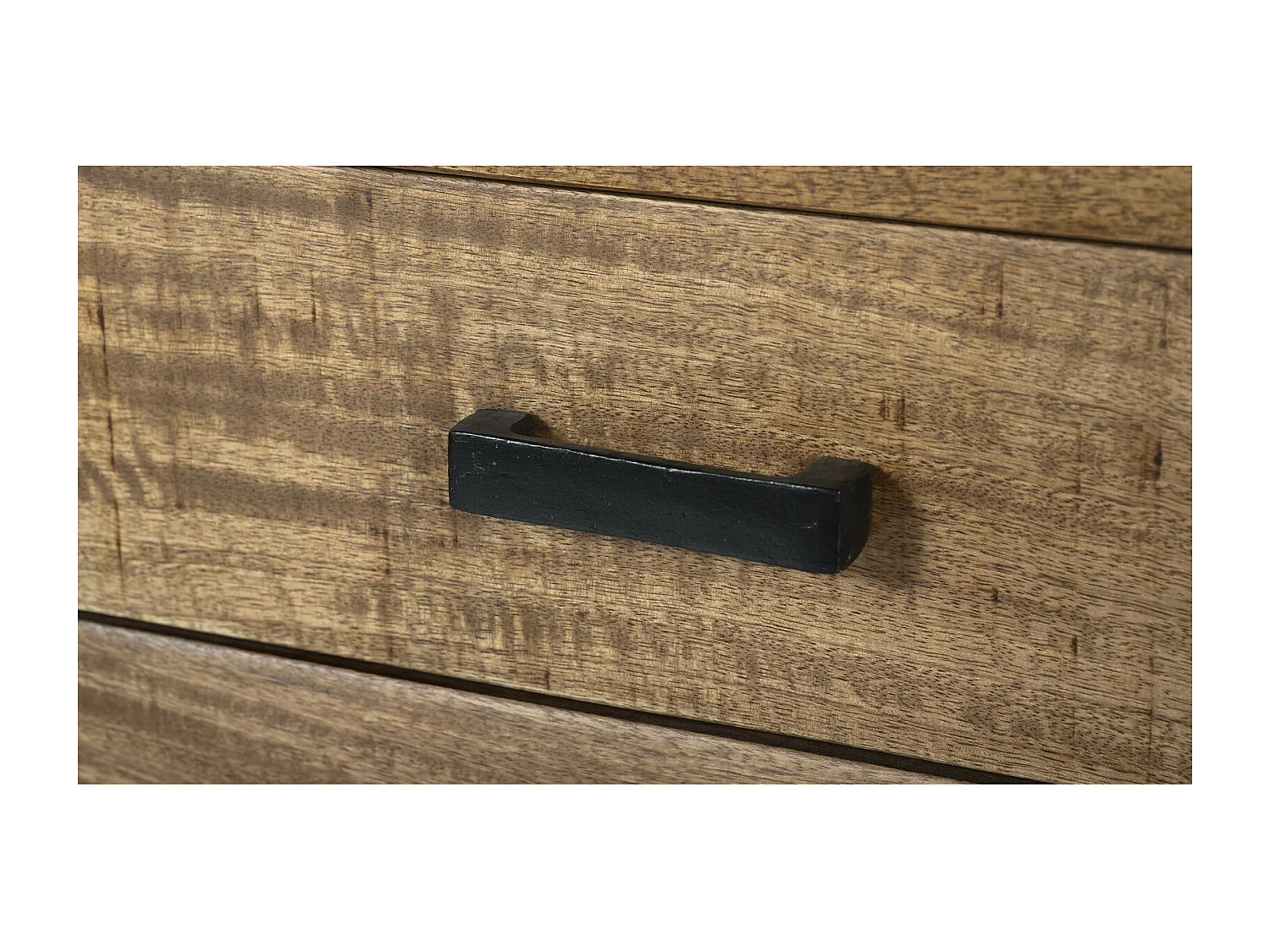 DACCA-Aparador de 180 cm en madera maciza y metal negro
