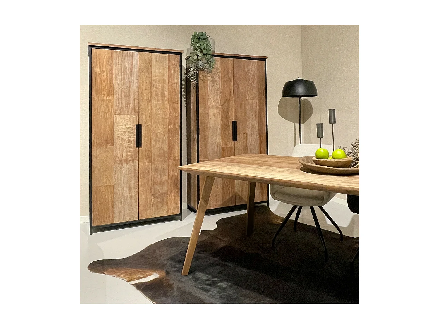 KKOPEN-Armoire de rangement 2 portes enTeck recyclé