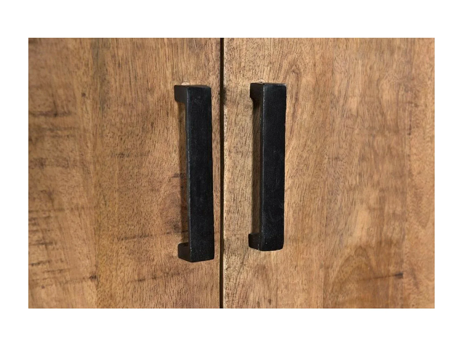 ANGLET-Rangement 2 portes en bois massif et métal