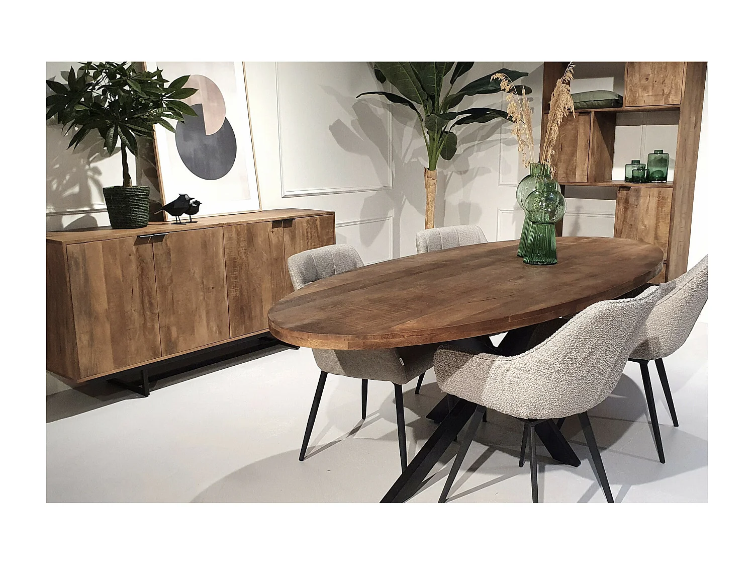 BILBAO-Aparador de 185 cm en madera maciza y metal