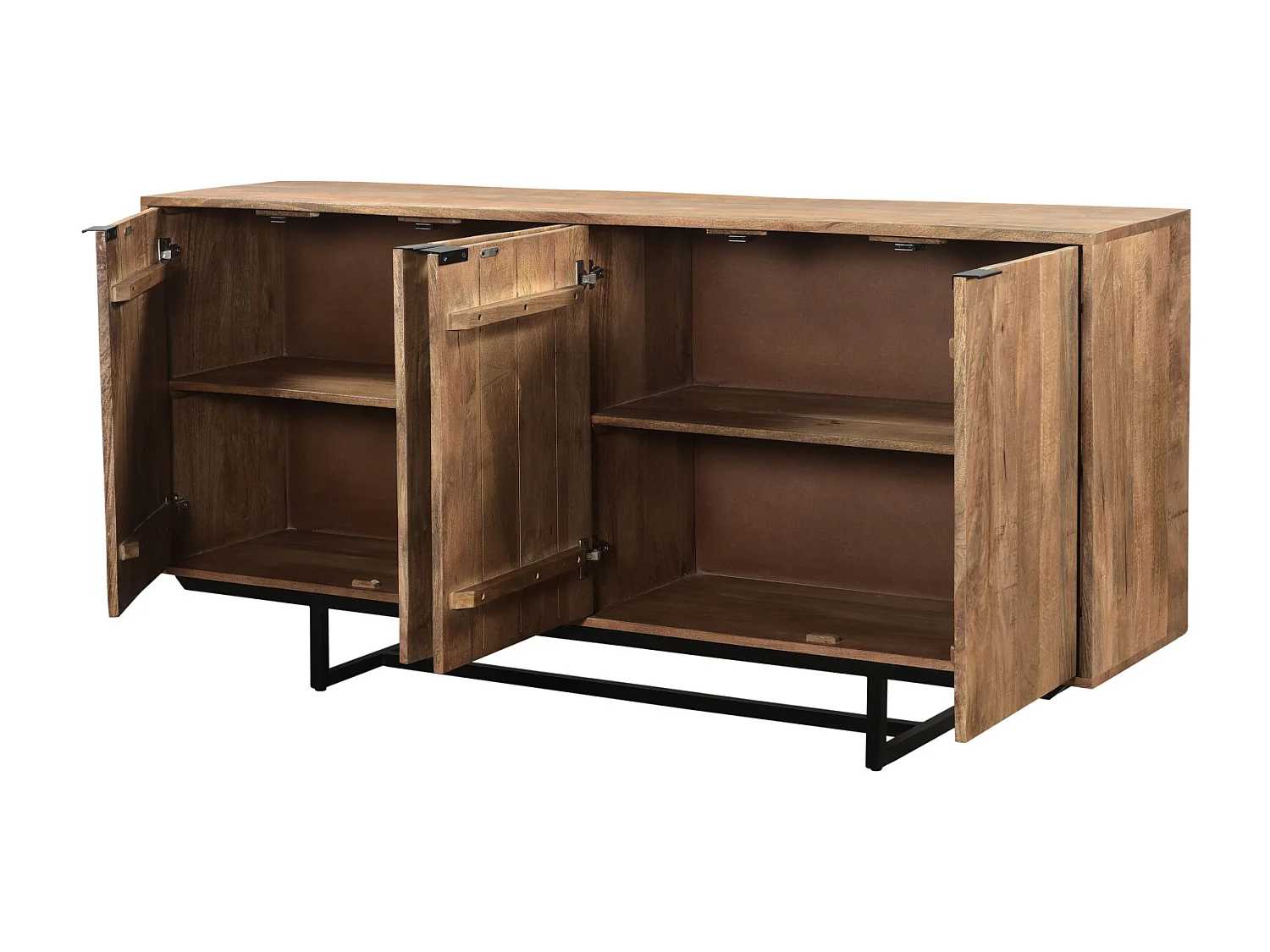 BILBAO-Buffet 185 cm en bois massif et métal