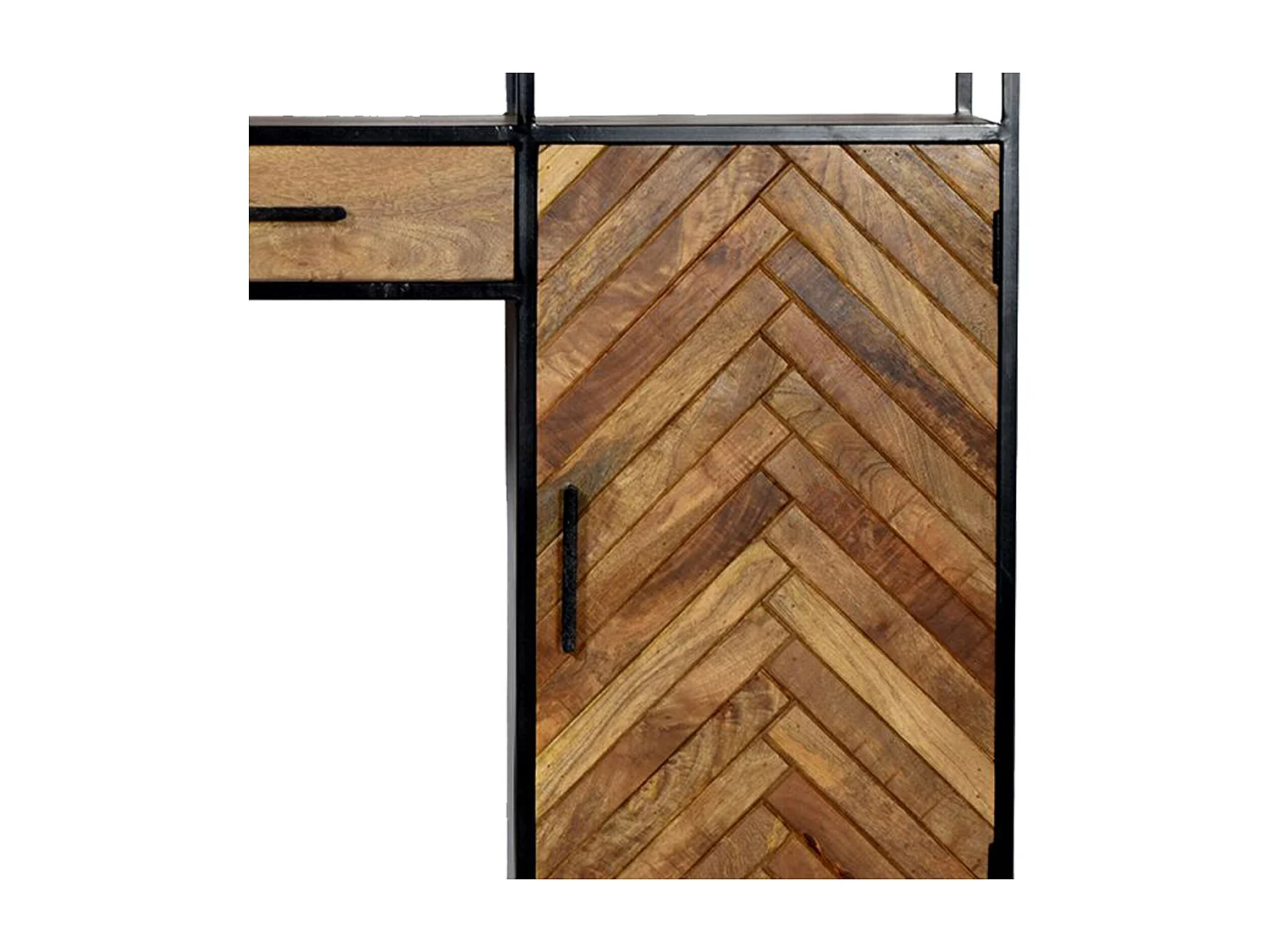 MADRAS-Bibliothèque H200 cm en bois massif et métal