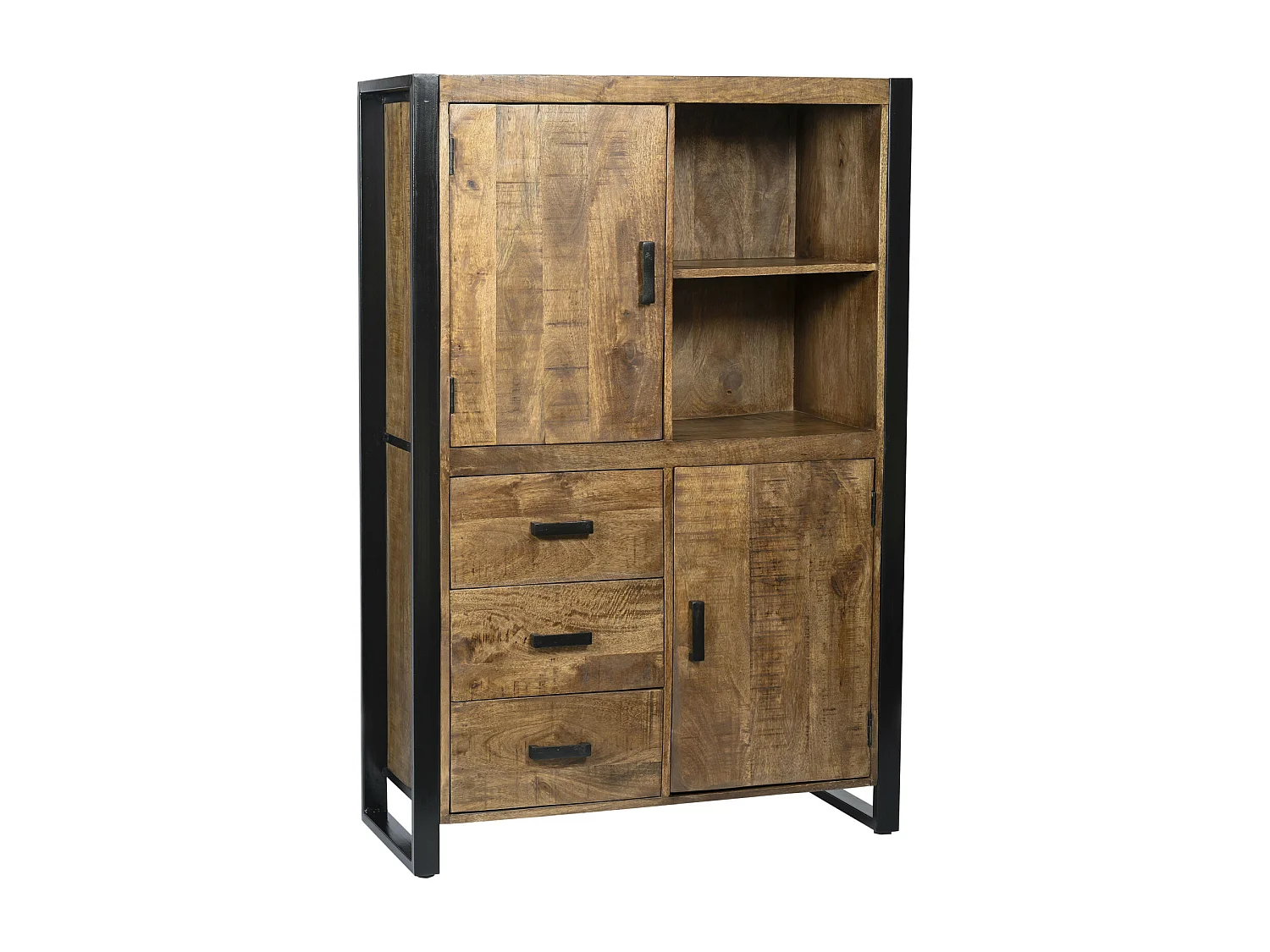 DACCA-Aparador alto de madera maciza y metal