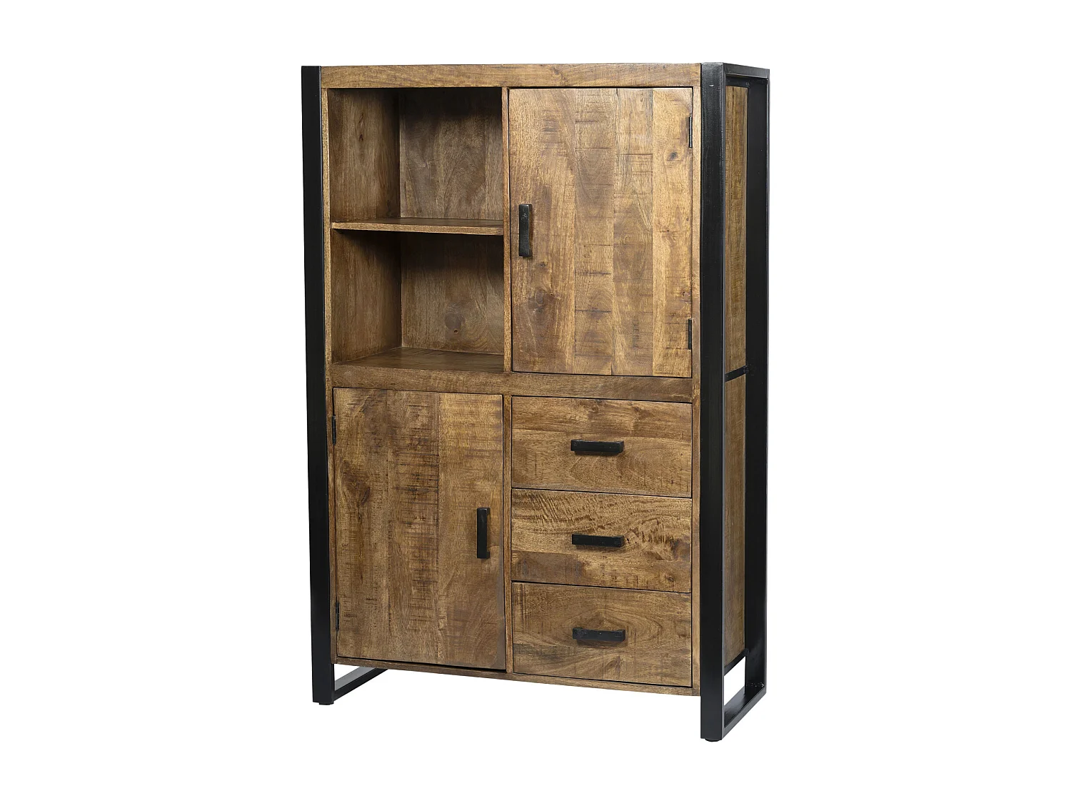 DACCA-Buffet haut en bois massif et métal