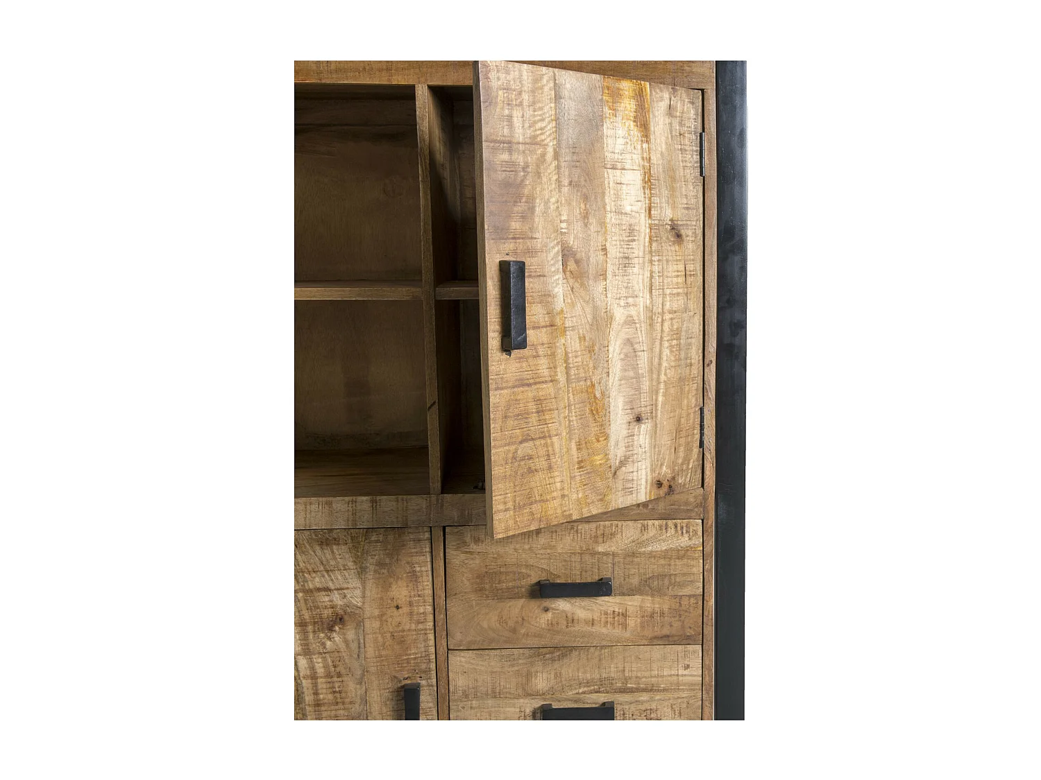 DACCA-Buffet haut en bois massif et métal