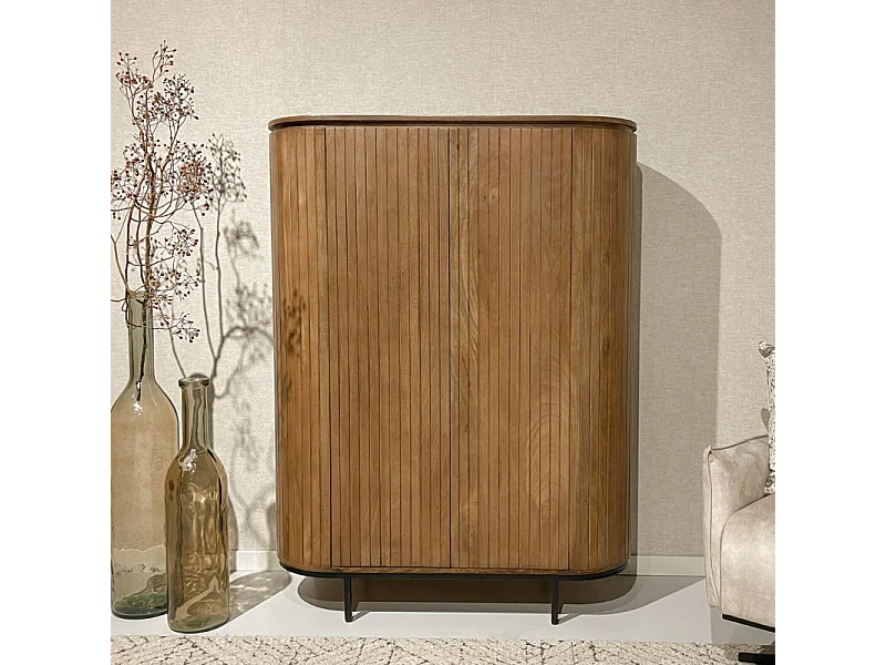 MENTON-Buffet Haut 115 cm en bois massif