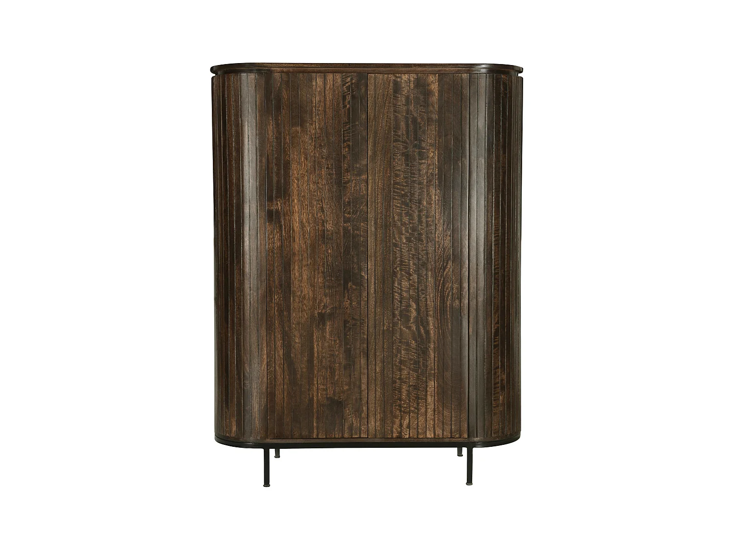 MENTON-Aparador alto de 115 cm en madera maciza marrón