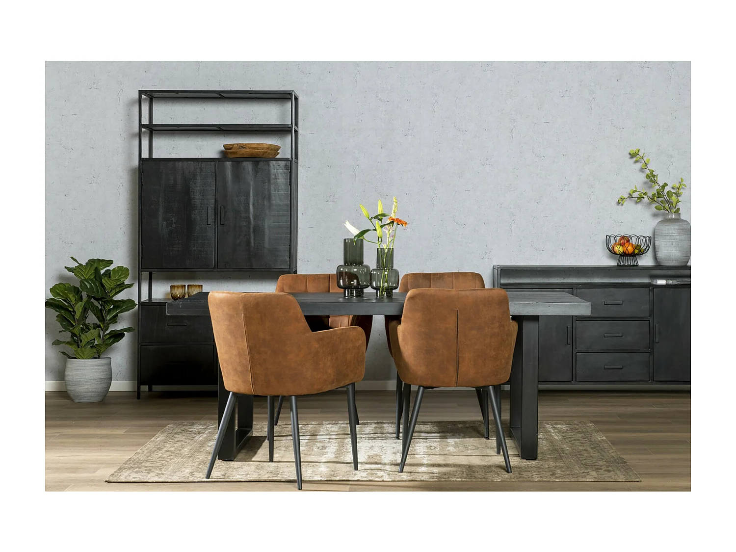 UZES-Librería de madera maciza y metal