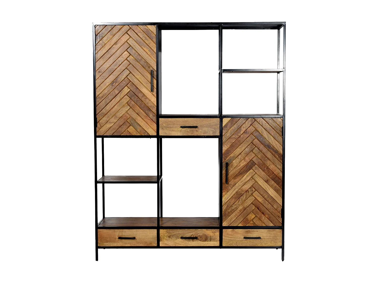 MADRAS-Etagère H200 cm en bois massif et métal