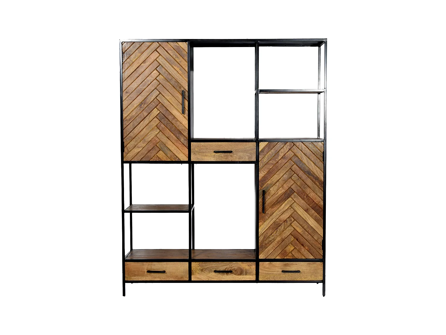 MADRAS-Etagère H200 cm en bois massif et métal