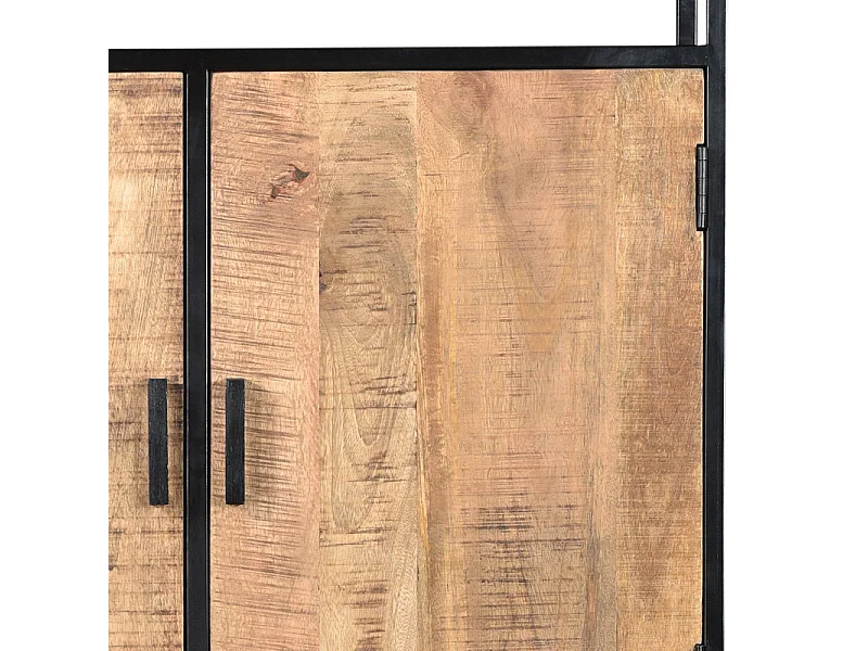 ANGLET-Librería de madera maciza y metal de 100 cm