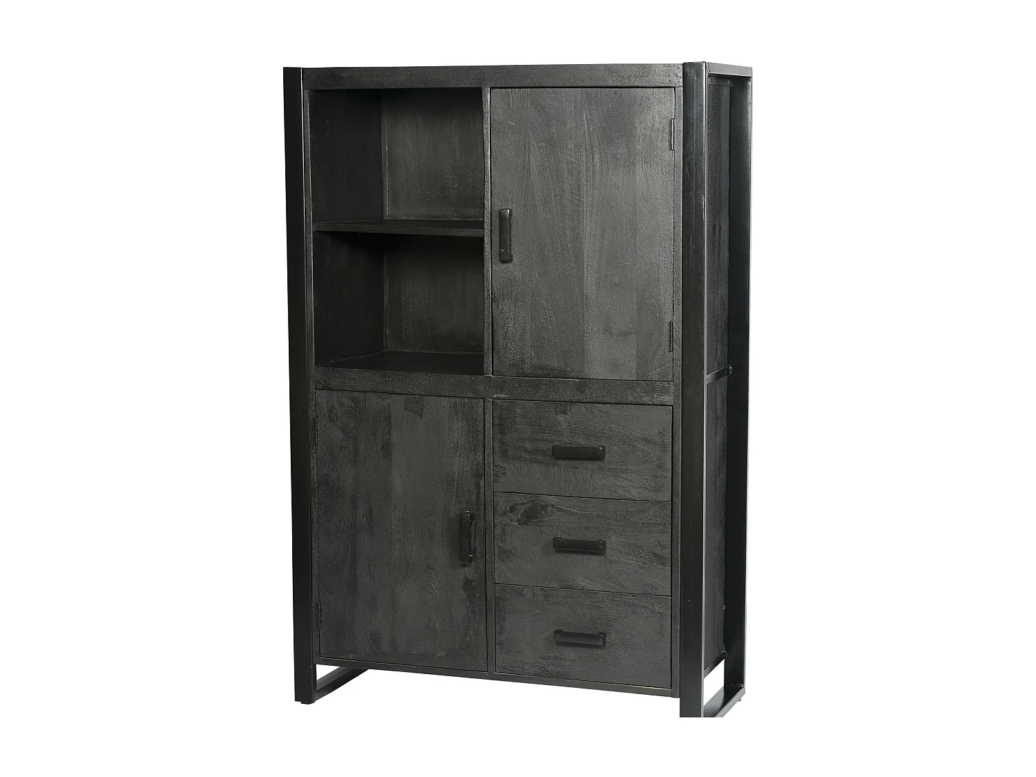 LUZ-Aparador alto de madera maciza y metal