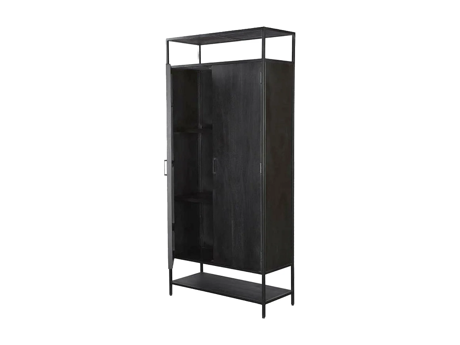 UZES-Rangement haut 2 portes en bois massif et métal