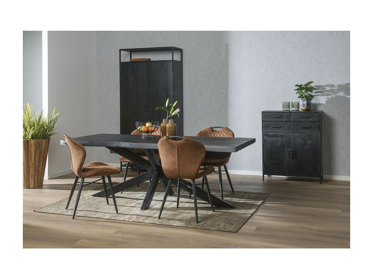 UZES-Rangement haut 2 portes en bois massif et métal