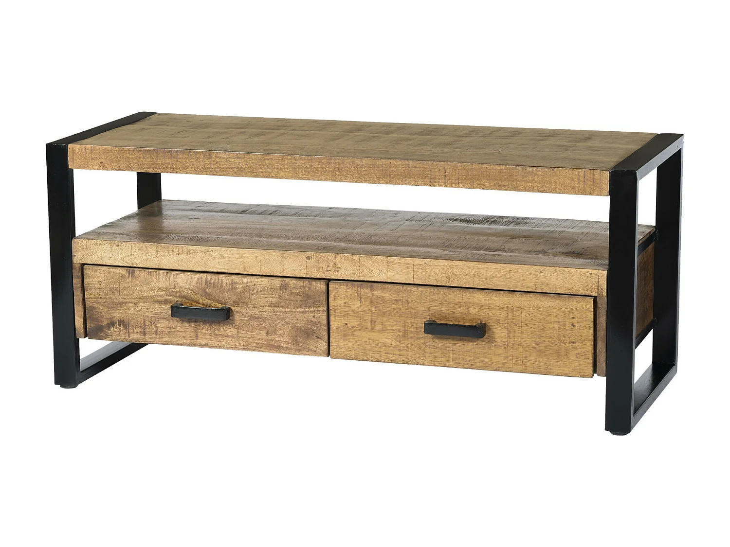 DACCA-Mueble de TV de 120 cm en madera maciza y metal