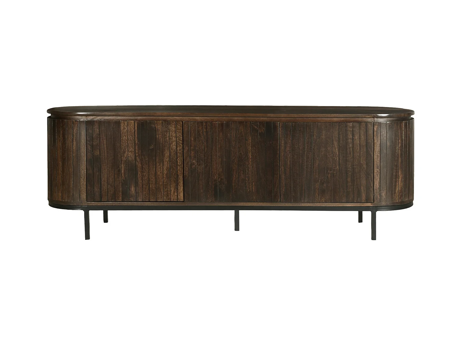 MENTON-Meuble TV 170 cm en bois massif brun