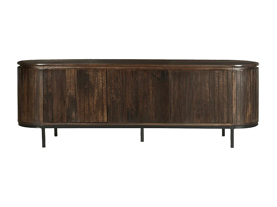 MENTON-Mobile porta TV da 170 cm in legno massello marrone