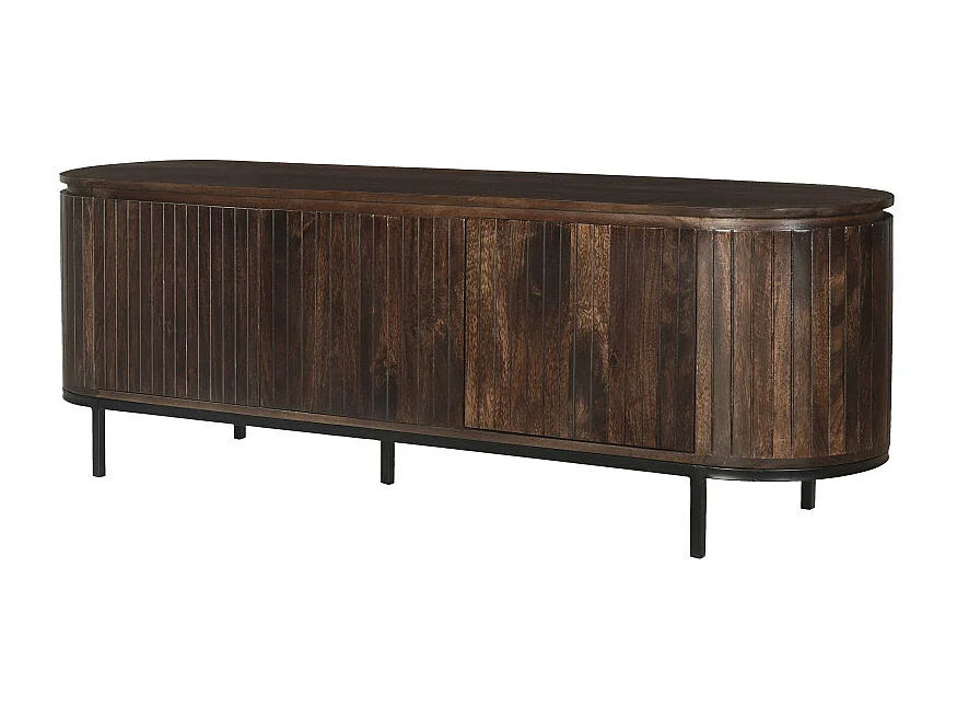 MENTON-Mobile porta TV da 170 cm in legno massello marrone