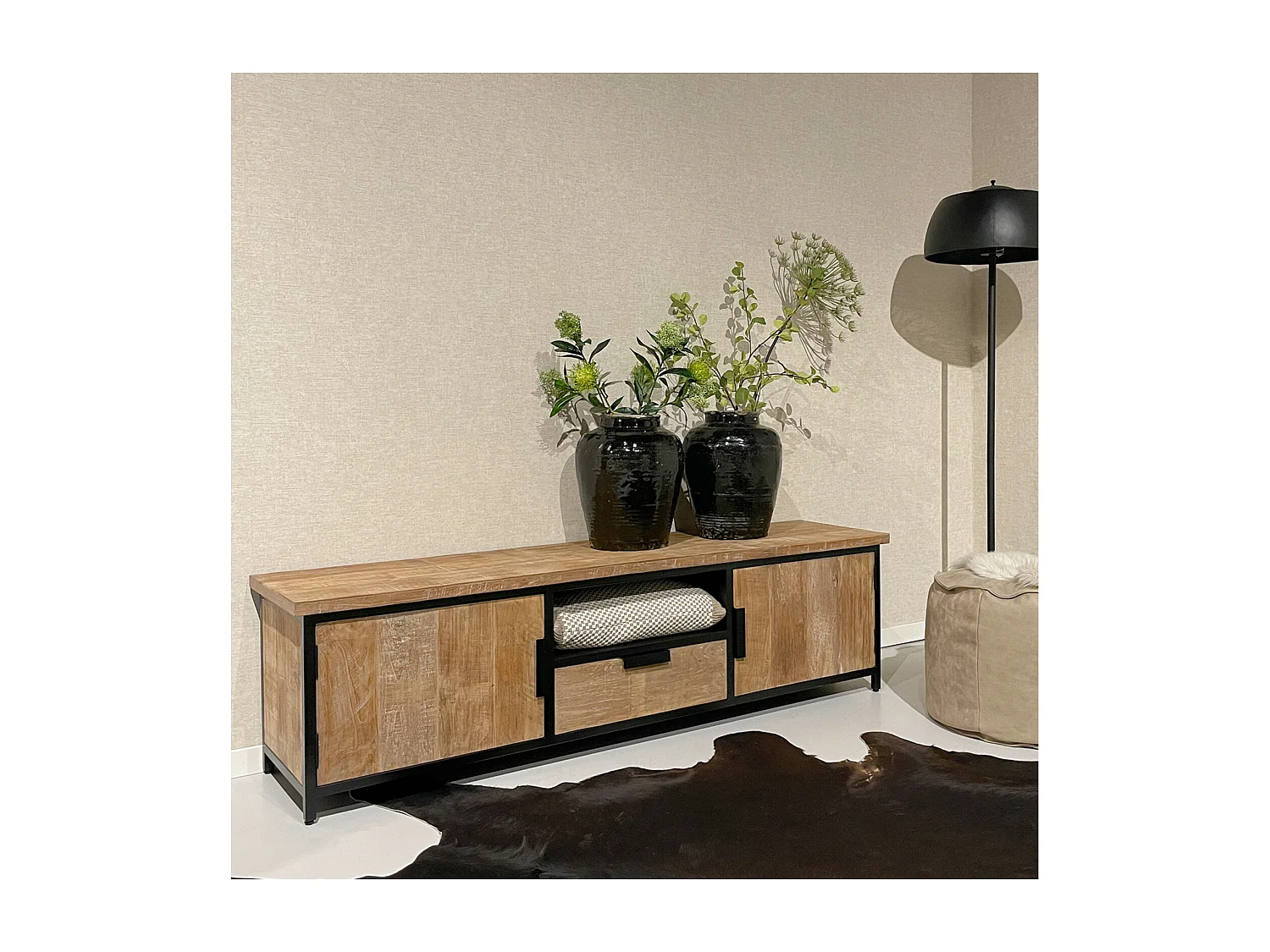 KKOPEN-Meuble TV 180 cm enTeck recyclé