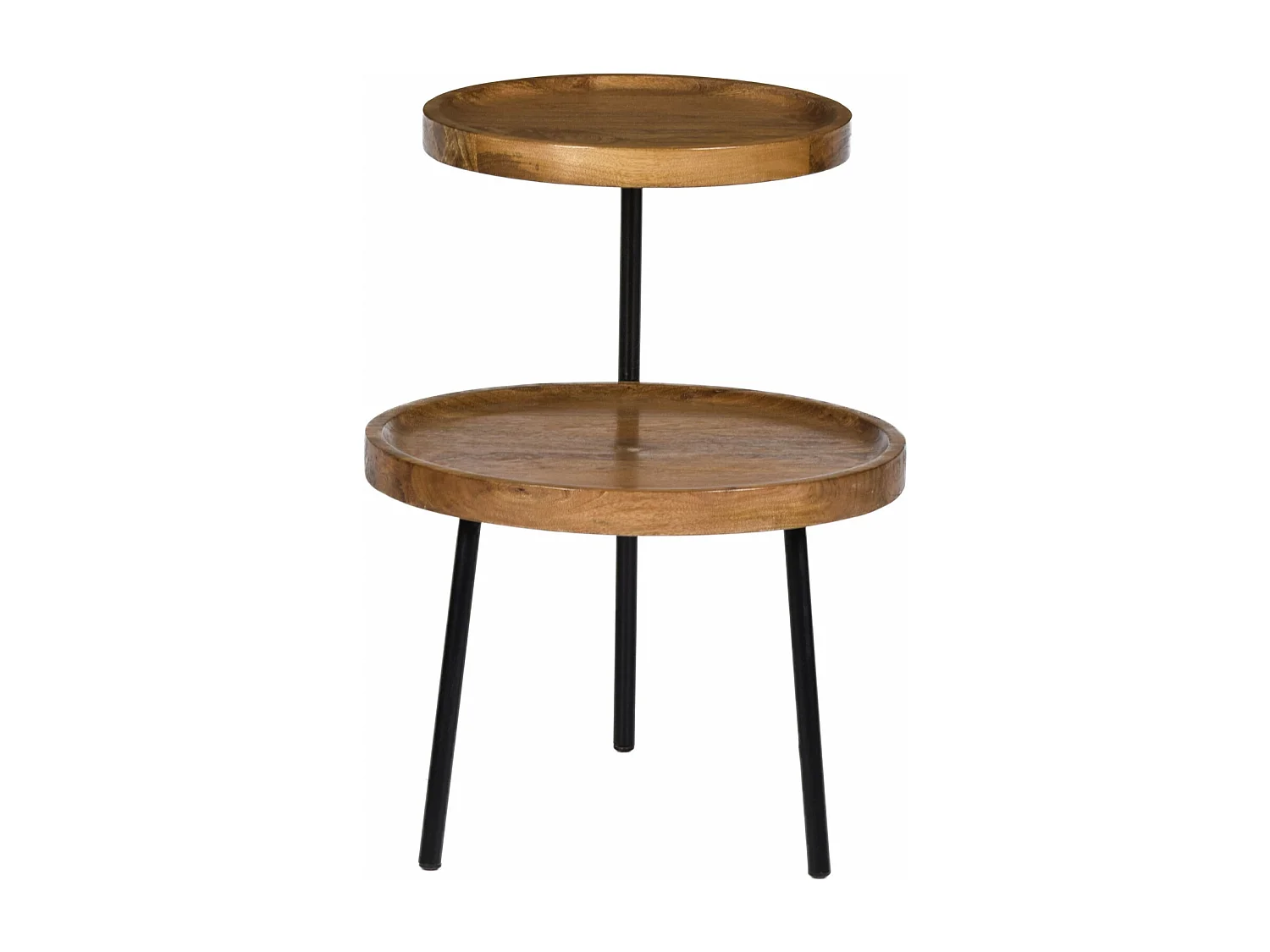 RUBY-Mesa auxiliar diam.45 cm en madera de mango y metal negro