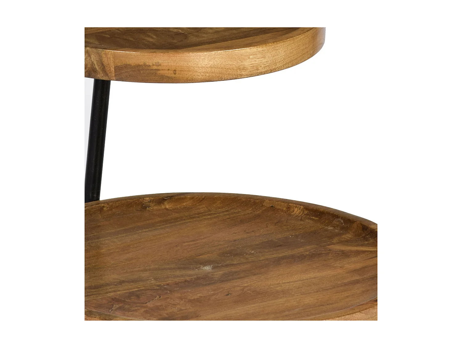 RUBY-Mesa auxiliar diam.45 cm en madera de mango y metal negro