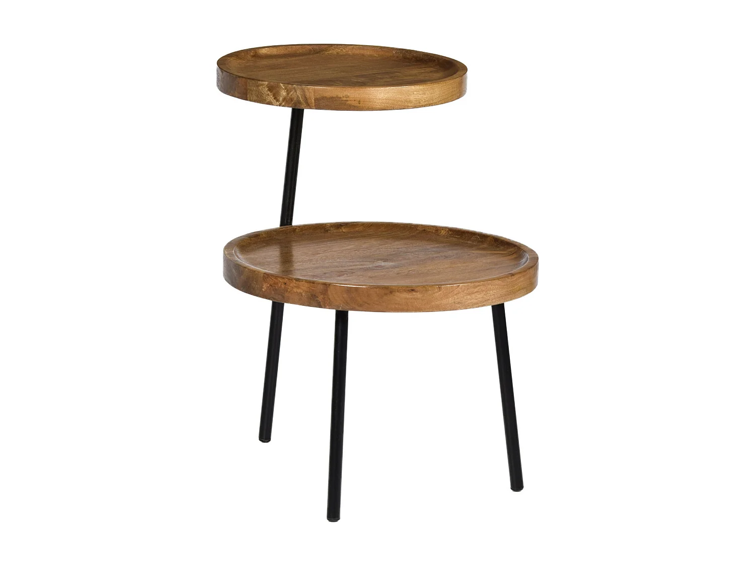 RUBY-Mesa auxiliar diam.45 cm en madera de mango y metal negro