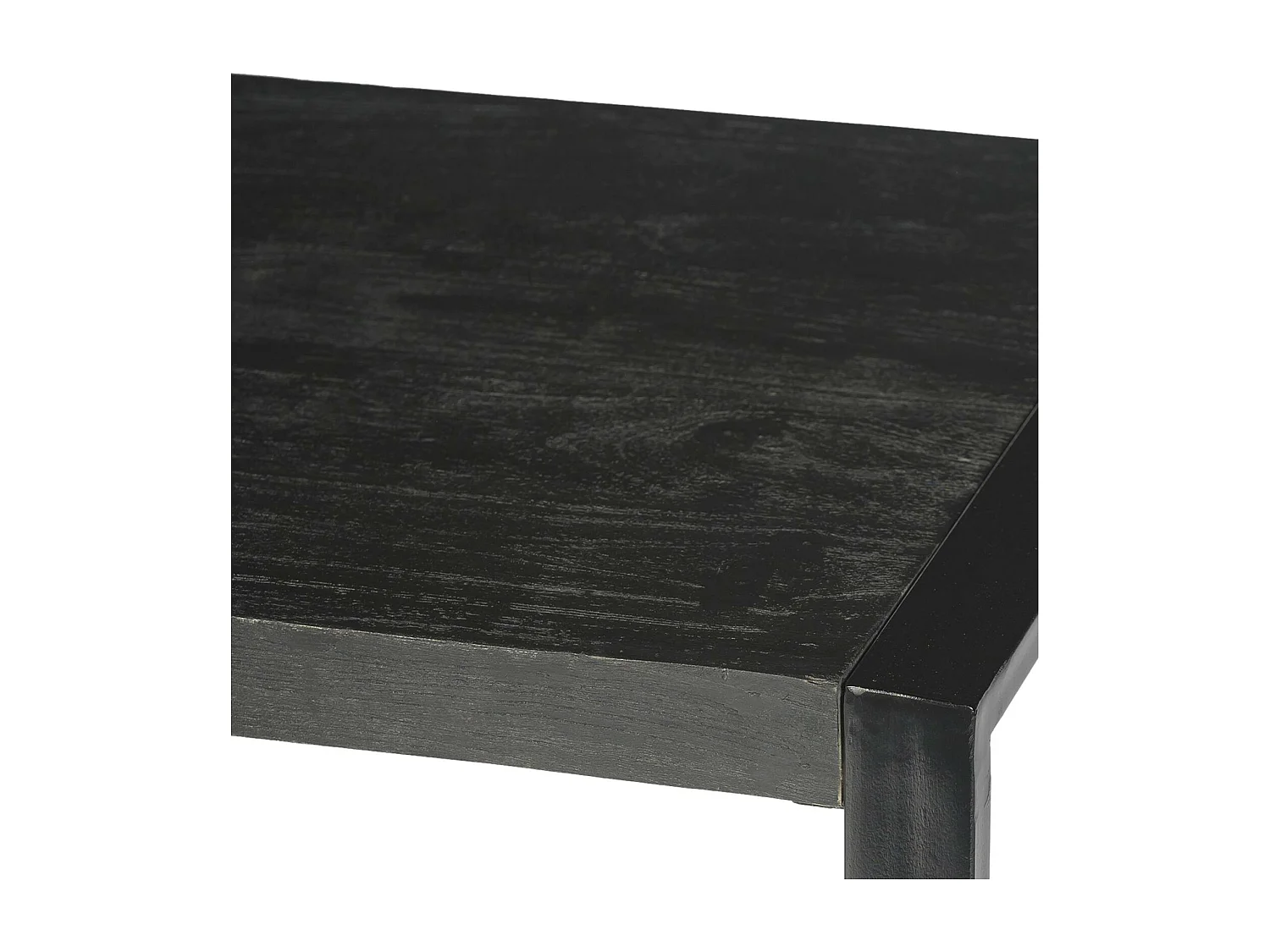 LUZ-Table basse carrée bois massif noir