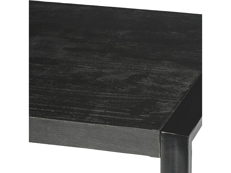 LUZ-Table basse carrée bois massif noir