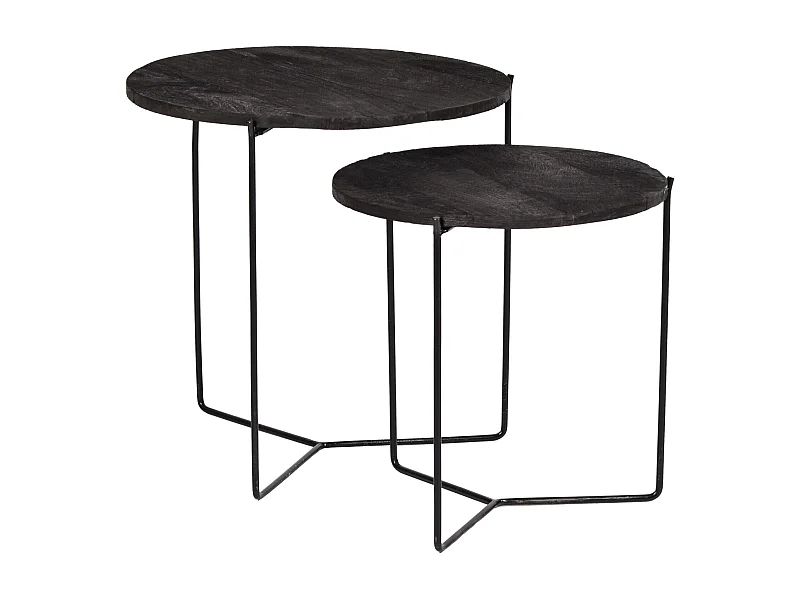 JULIA-Set de 2 Tables basses en bois noir