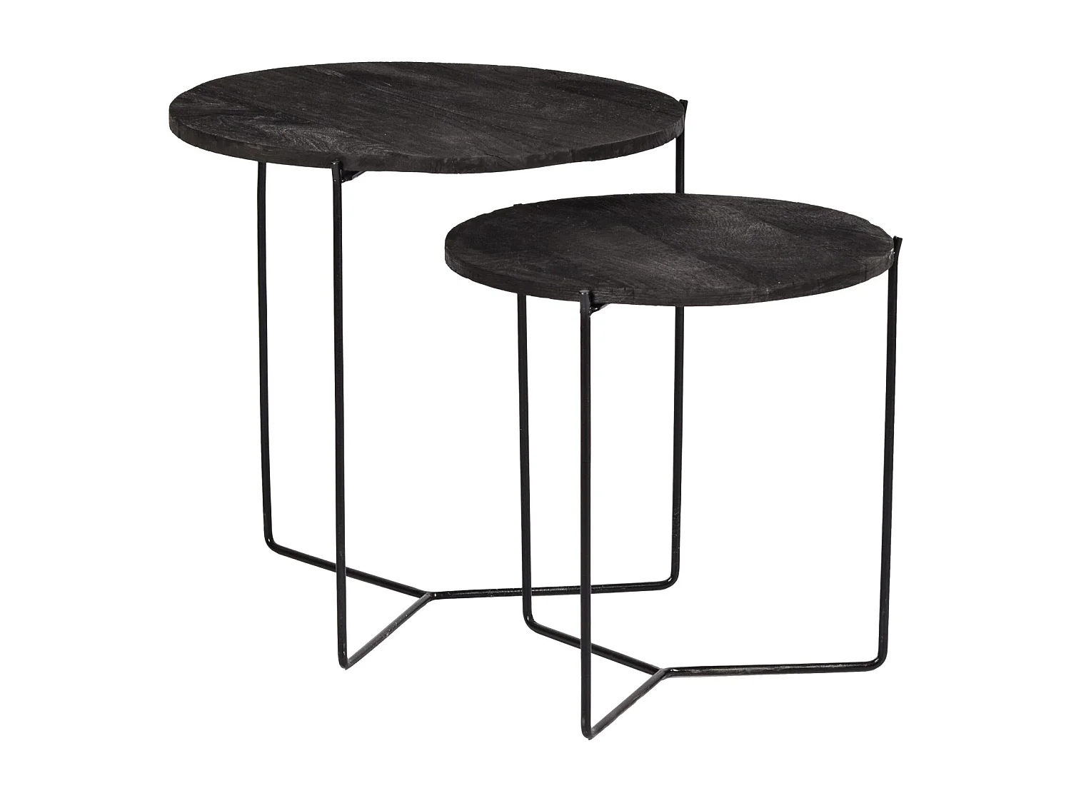 JULIA-Set de 2 Tables basses en bois noir