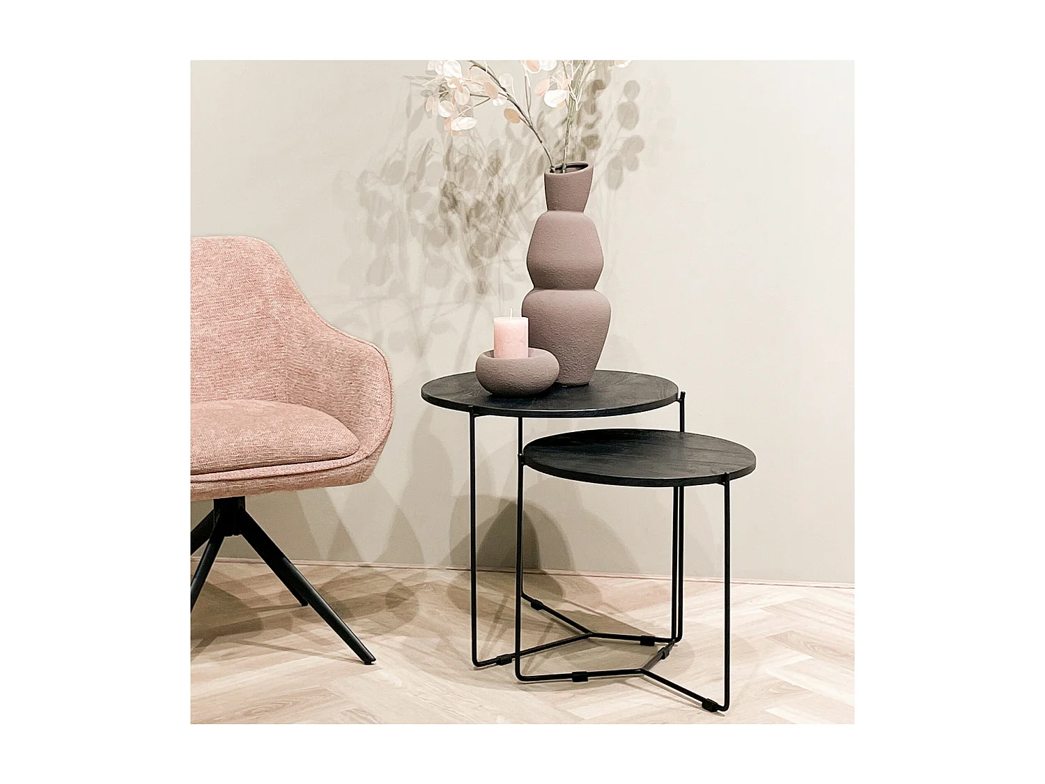 JULIA-Set de 2 Tables basses en bois noir