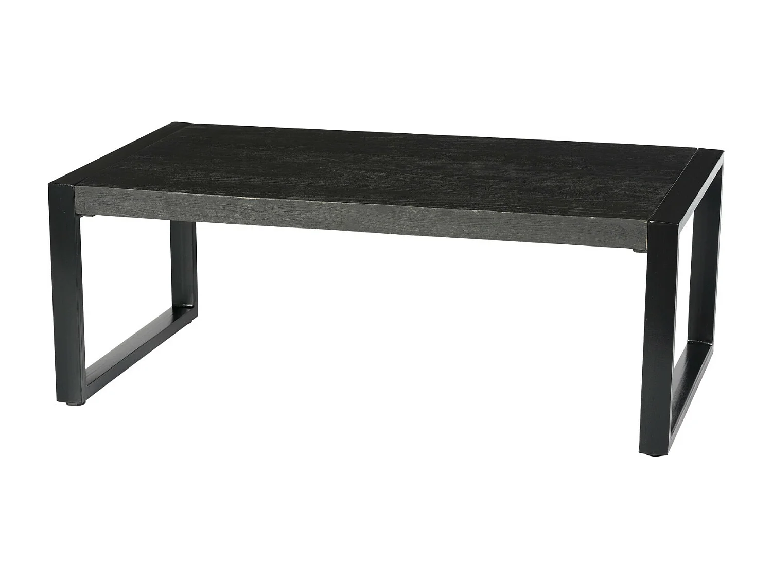 LUZ-Table basse Rectangle en bois massif noir