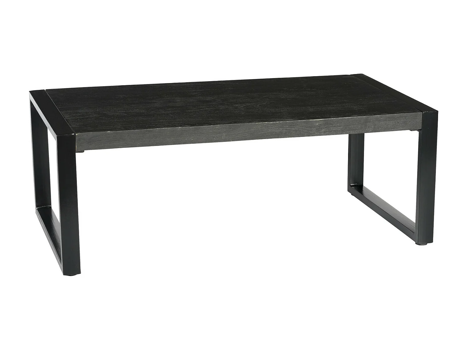 LUZ-Table basse Rectangle en bois massif noir