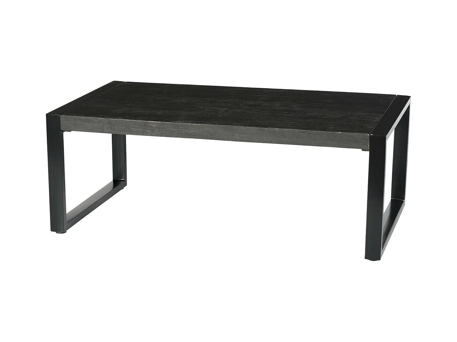 LUZ-Table basse Rectangle en bois massif noir